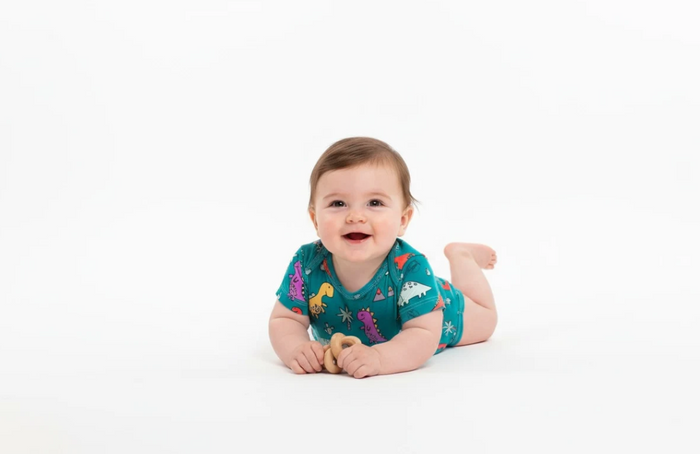 Colorful Dinosaur Bamboo Viscose Bodysuit for Boys image 2