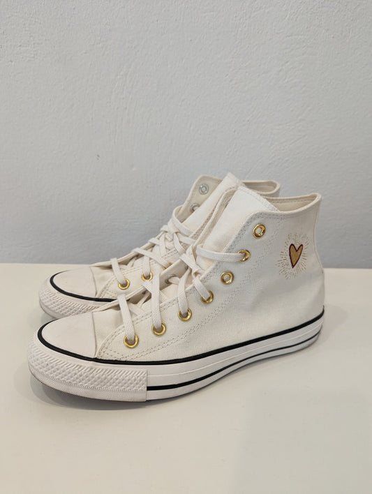 Converse White Heart Hightops 6