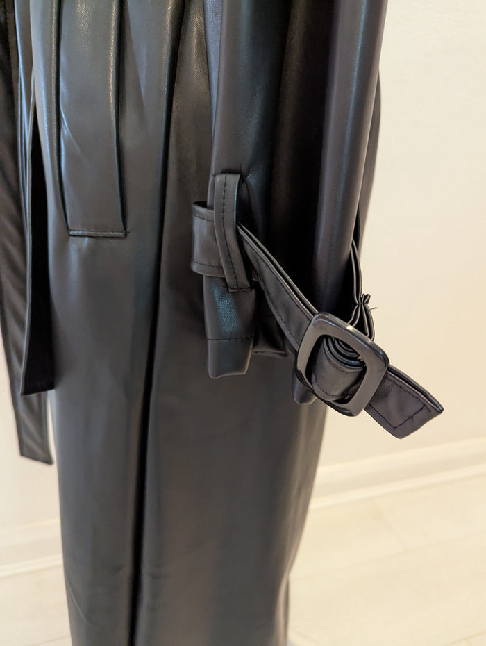 Copperrose Black Pleather Coat S