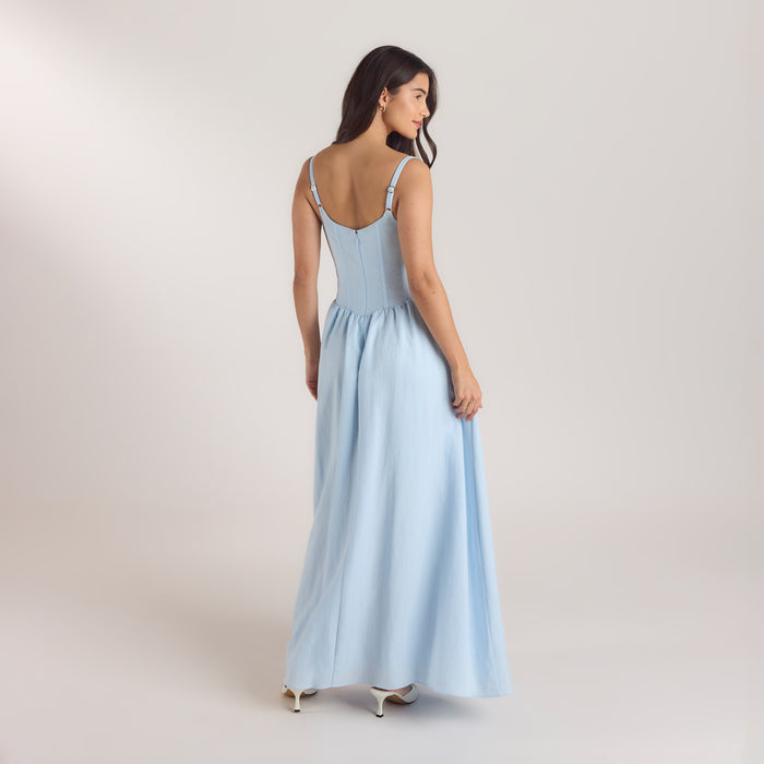 Corset Maxi Dress - Blue
