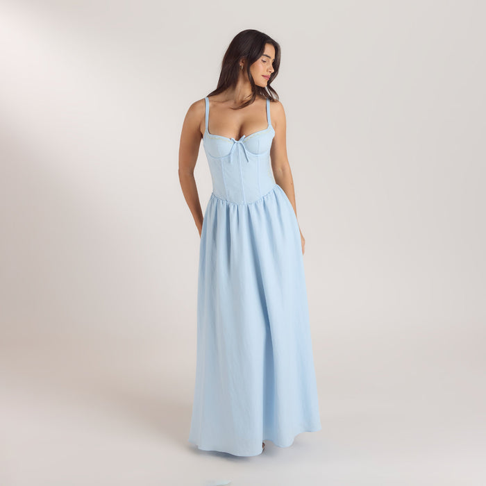 Corset Maxi Dress - Blue