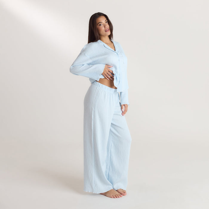 Crinkle Pyjama Bottoms - Blue