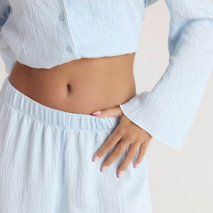 Crinkle Pyjama Bottoms - Blue