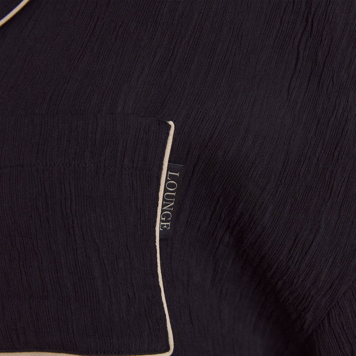 Crinkle Pyjama Shirt - Black