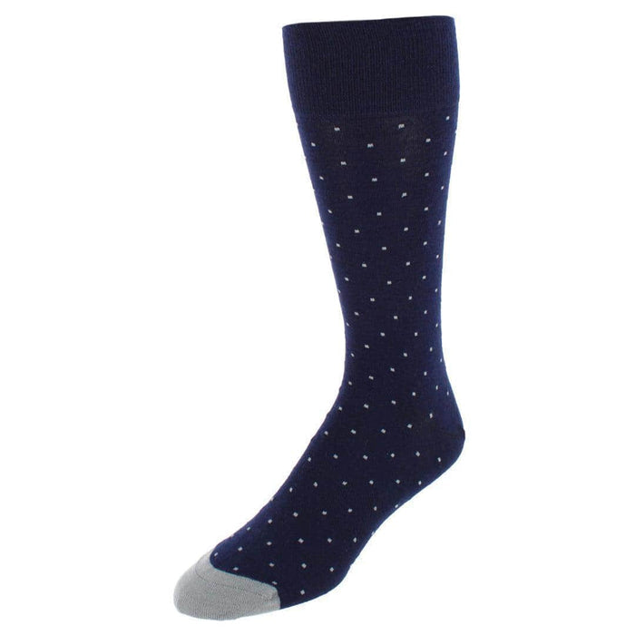 Navy Blue with Grey Dots