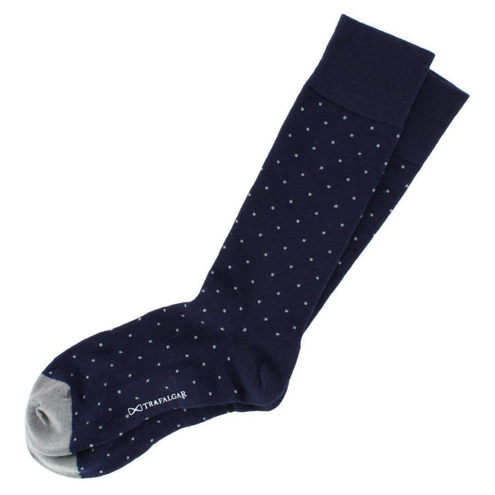 Navy Blue with Grey Dots