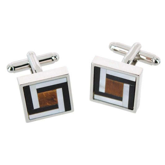 Dallas Square Joint Stone Cufflinks (1 Pair)
