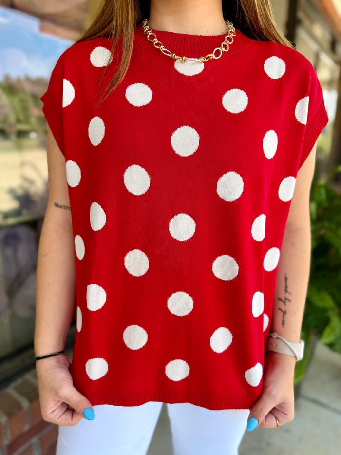 Darling Dots Red & White Top