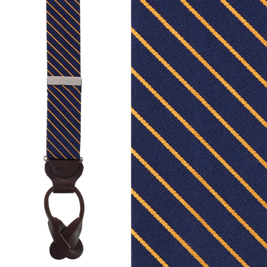 Declan Diagonal Stripe Silk Business Button End Braces