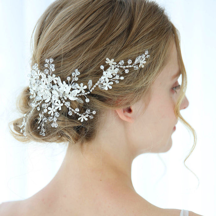 silver crystal wedding headpiece