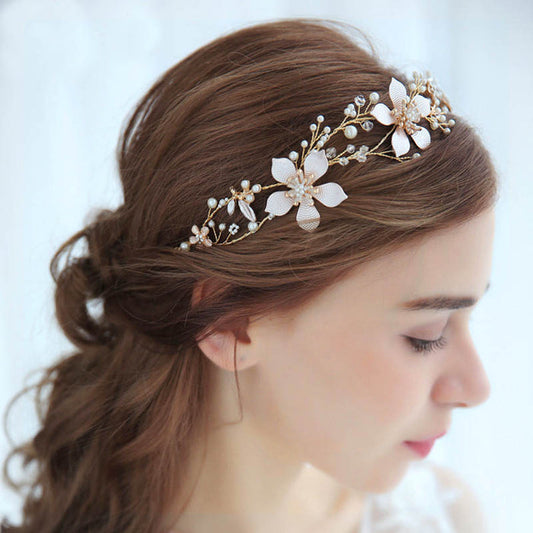 gold wedding headband