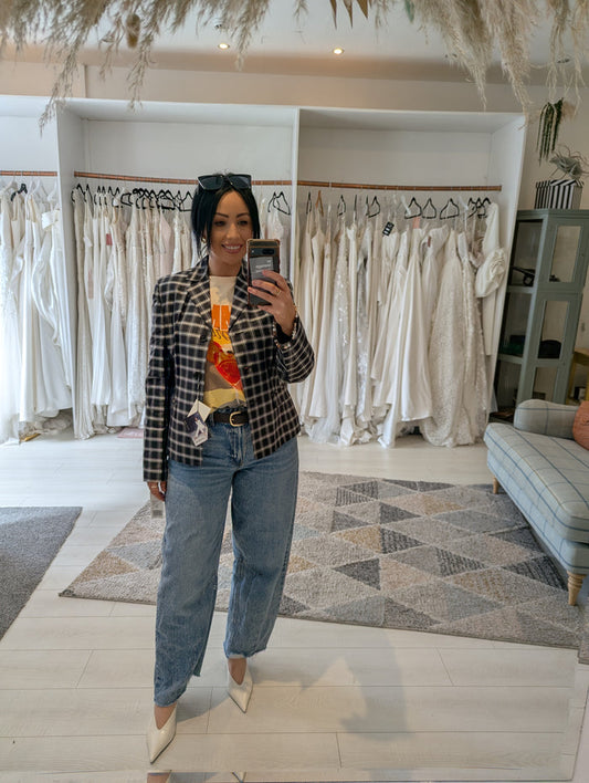 Dinomoda Check blazer NWT 10/12