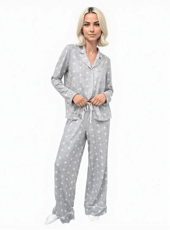 Splendid Dotted Bows Long PJ Soft Set