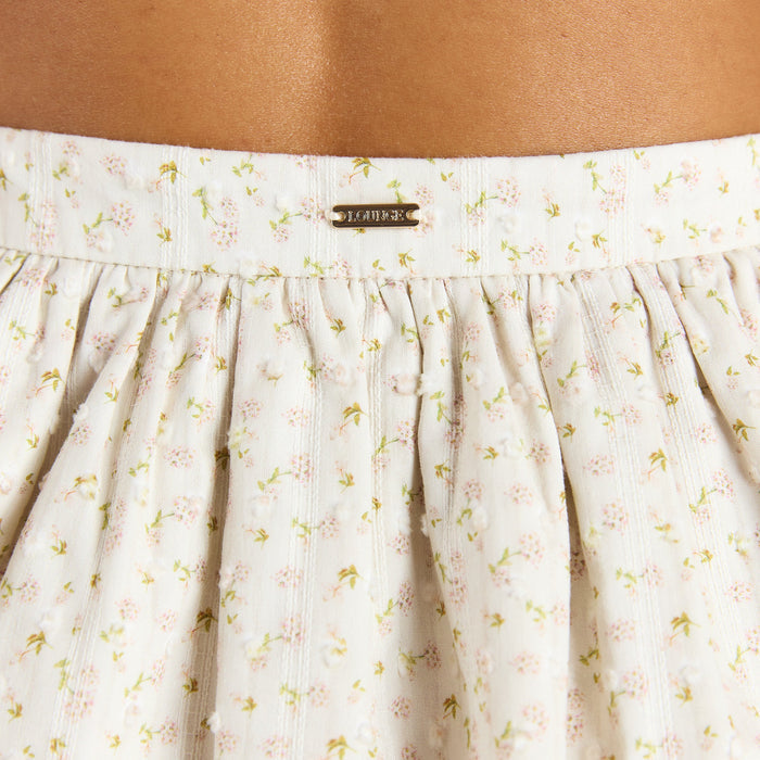 Double-Layered Skirt - Cream Floral