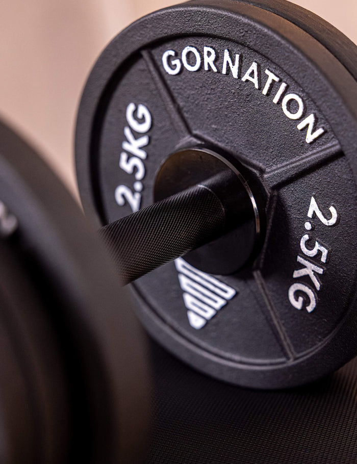 GORNATION Dumbbell in combination with GORNATION weight plates on each side