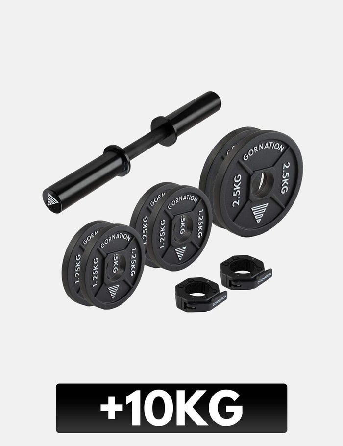 GORNATION dumbbell with magnetic dumbbell clips and weight plates