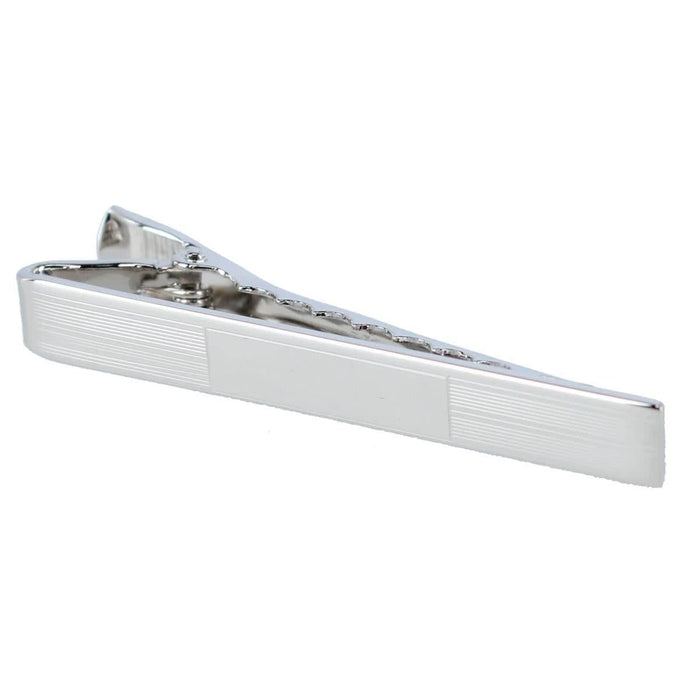 Engine Turned Sterling Silver Micro-Lined Engravable Tie Bar