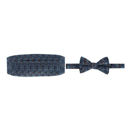 Enzo Exploded Floral Silk Cummerbund & Bow Tie Bundle