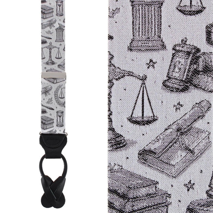Esquire Law Silk Novelty Button End Braces