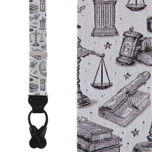 Esquire Law Silk Novelty Button End Braces