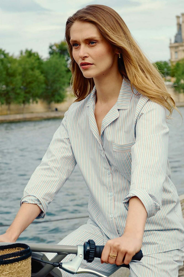 Laurence Tavernier Essential Long Pj Set in Ciel