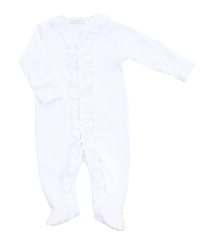 Essentials White Ruffle Footie