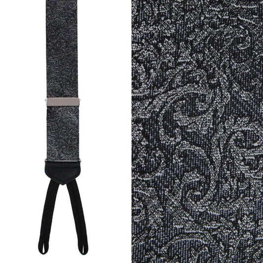 Esteban Scrolling Vines Tone on Tone Silk Formal End Brace