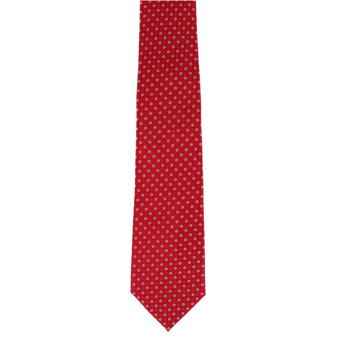 Red with Silver Polka Dots