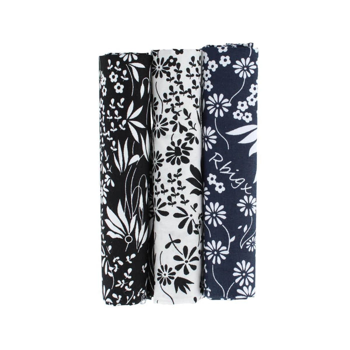 Black, White, Navy Blue
