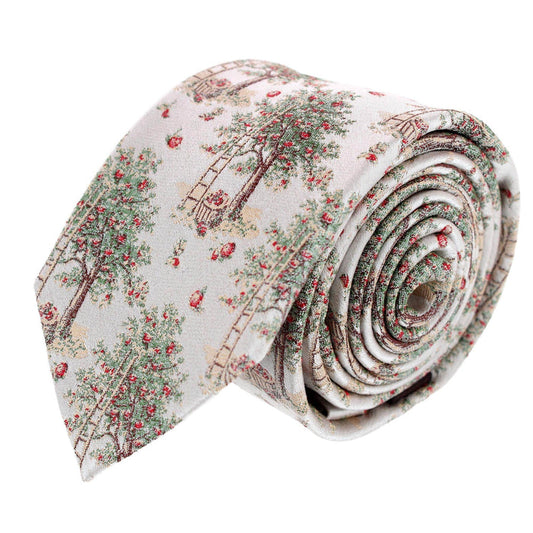 Fall Apple Orchard Silk Novelty Necktie
