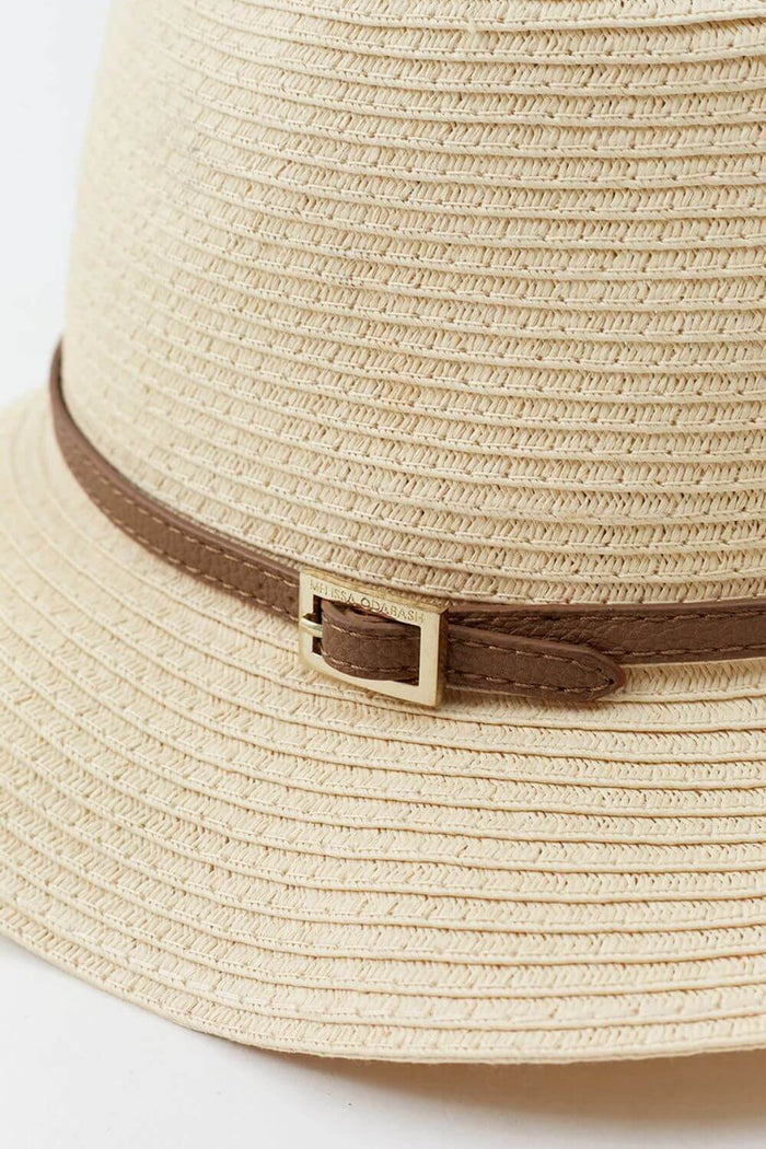Melissa Odabash Fedora Cream/Tan Belt