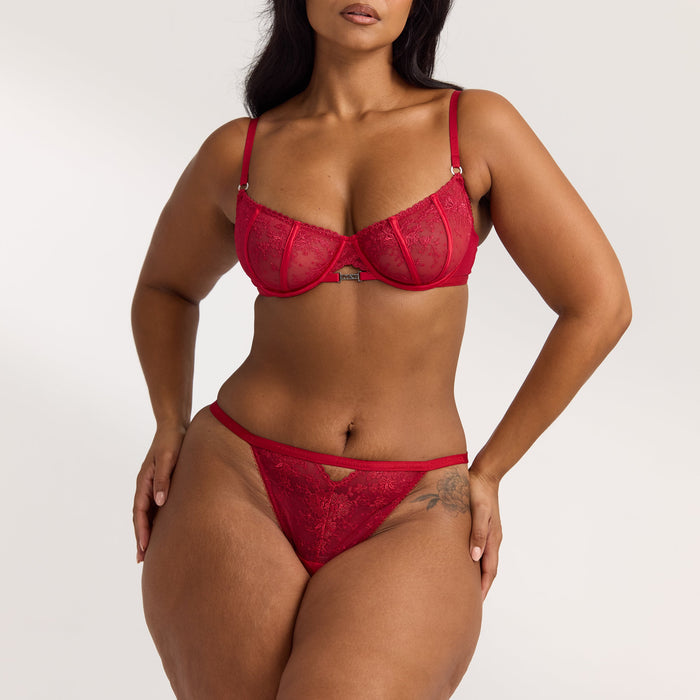 Flirt Balcony Bra - Maroon