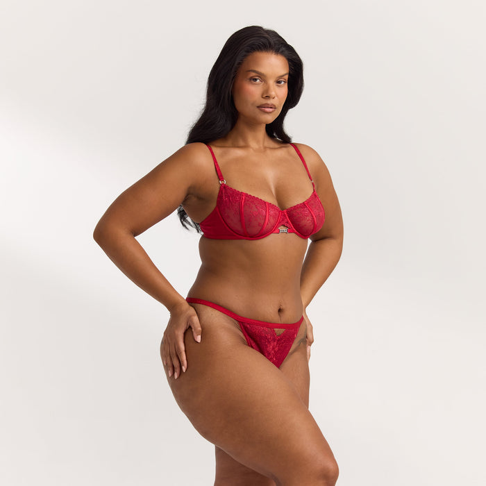 Flirt Balcony Bra - Maroon