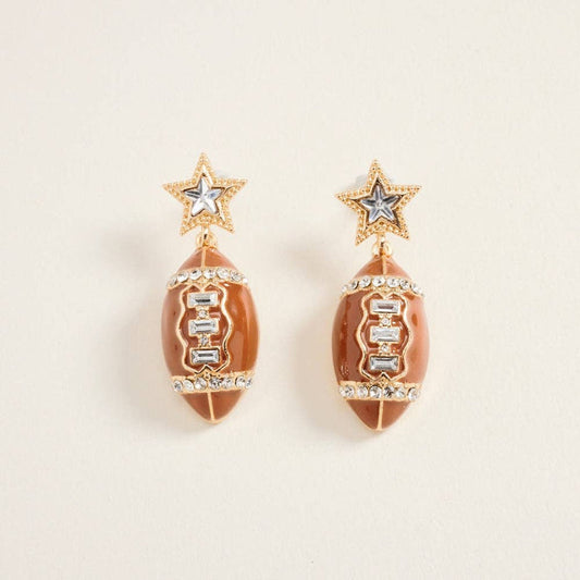 Football Star Gameday Rhinestone Post Earrings