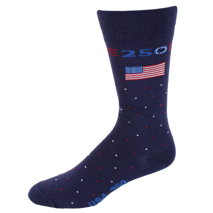Founders 250 Polka Dot Mid Calf Mercerized Cotton Socks (1 Pair)