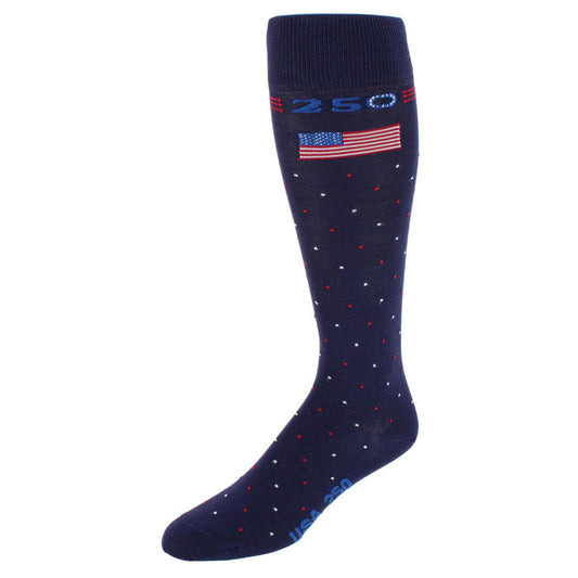Founders 250 Polka Dot Over The Calf Mercerized Cotton Socks (1 Pair)