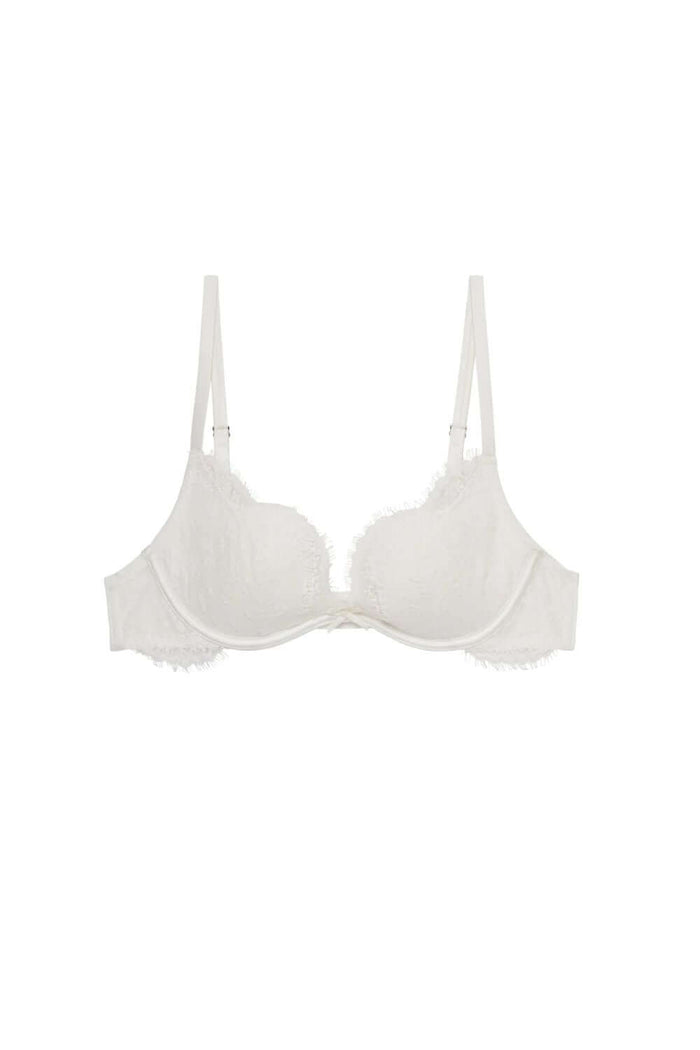 Fleur du Mal Franke Lace Seduce U-Plunge Bra in Ivory