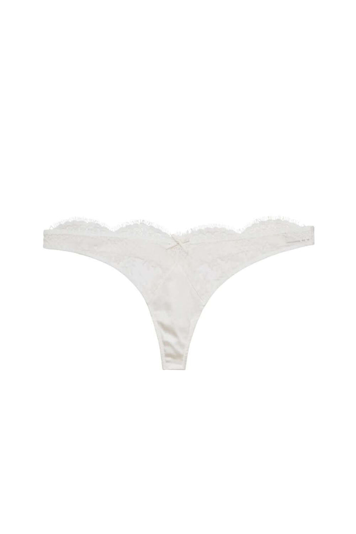 Fleur du Mal Frankie Lace Thong in Ivory