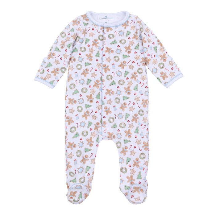 Frosted Wonderland Print Footie - Light Blue
