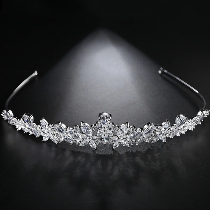Full Cubic Zirconia Bridal Tiara For Wedding - The Wedding Garter