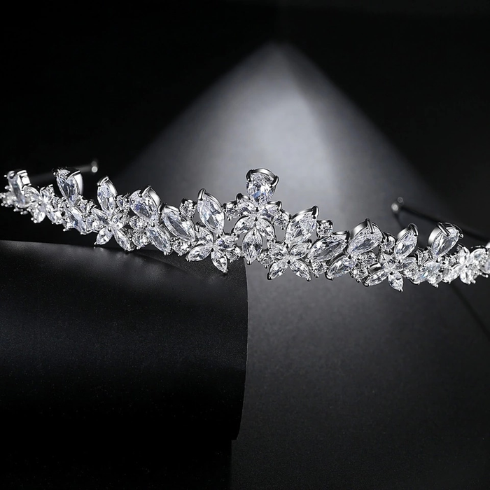 Full Cubic Zirconia Bridal Tiara For Wedding - The Wedding Garter