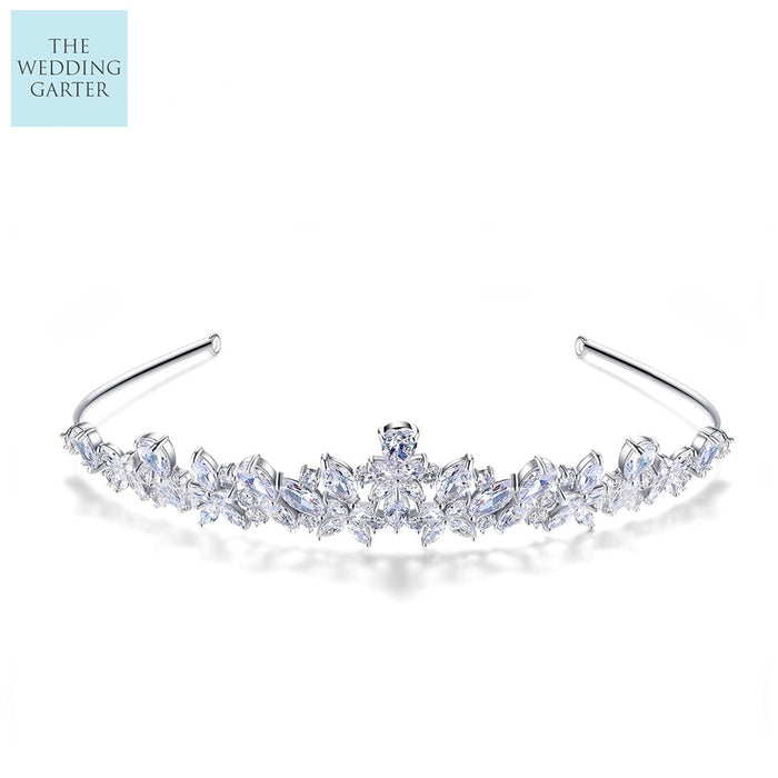 Full Cubic Zirconia Bridal Tiara For Wedding - The Wedding Garter