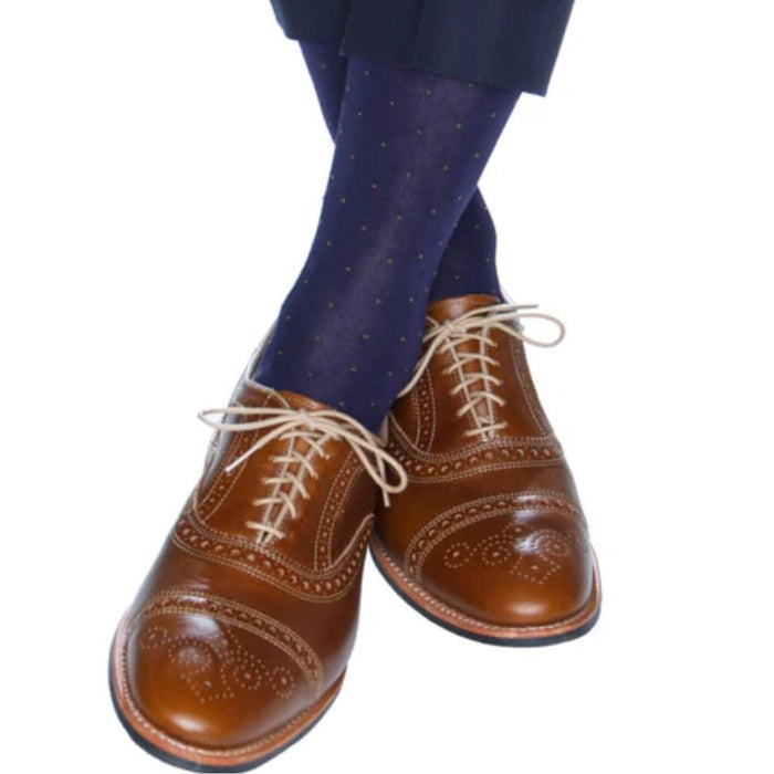 Navy with Gold Pindot