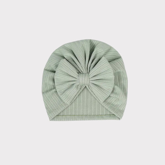 Girls Muslin Beanie (Green) – Soft & Stretchable Baby Hat image 0