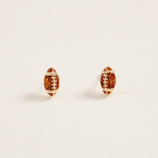 Glitter Football Game Day Post Earrings