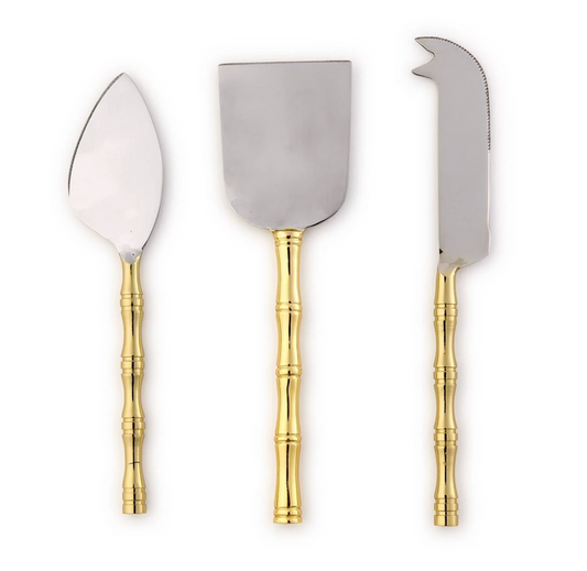 Gold Bamboo Cheese Knives
