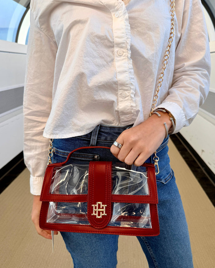 Grace Clear Bag in Burgundy