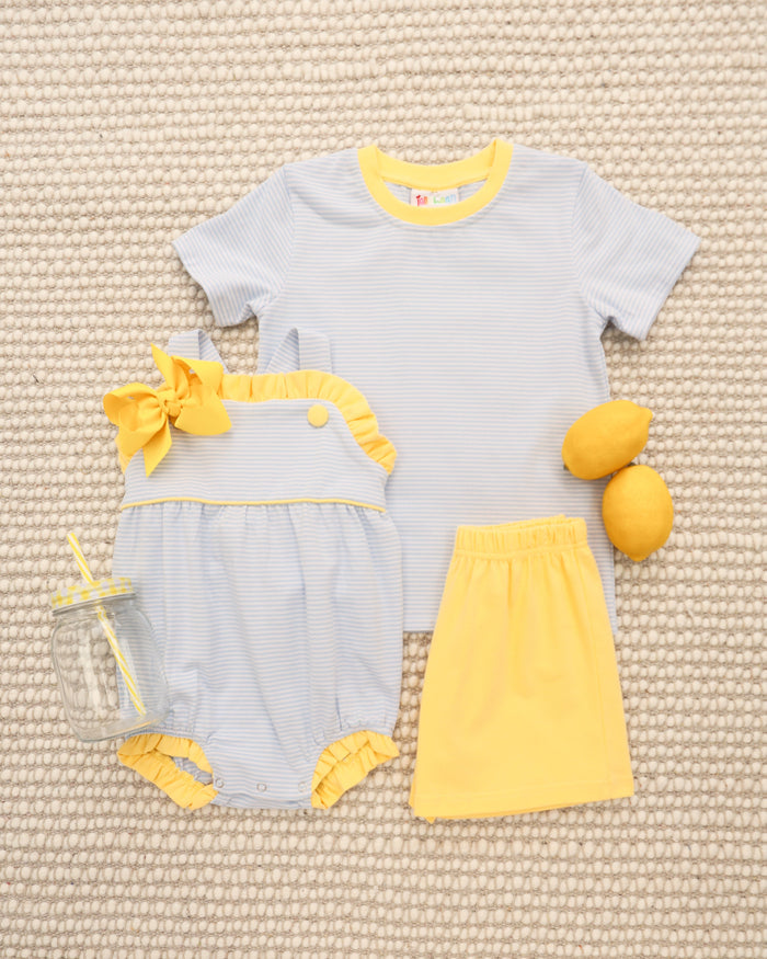 Graham Short Set - Light Blue Stripe & Yellow