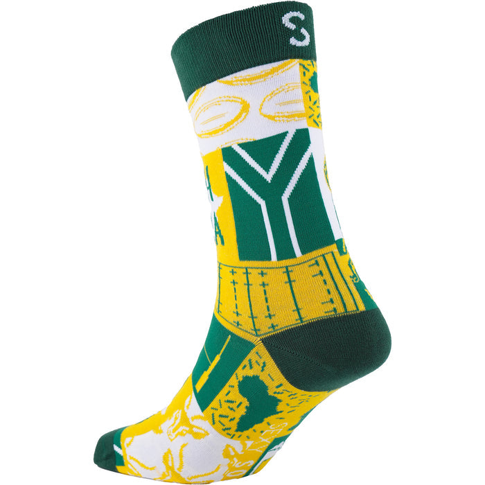 Green & Gold Bamboo Socks