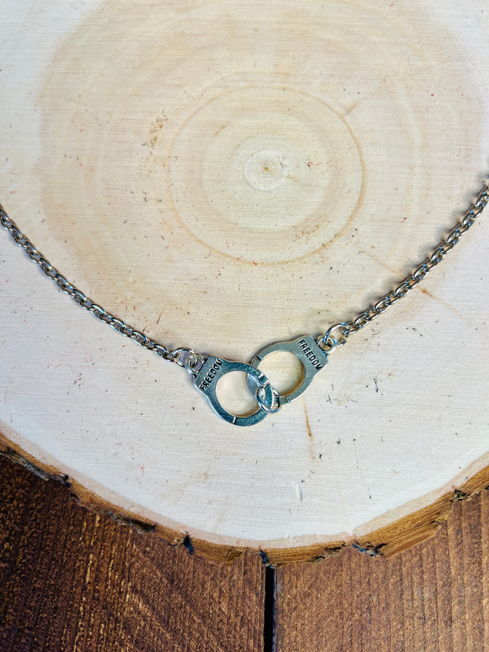 Handcuff Necklace and Earring Set